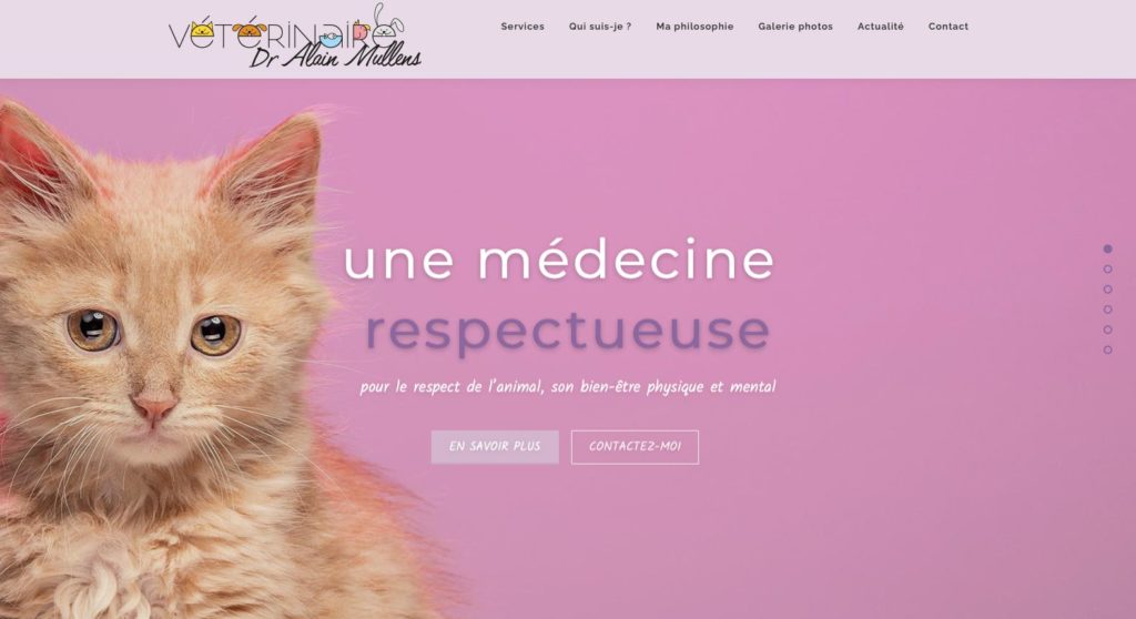 Alain Mullens vétérinaire - site internet et logo